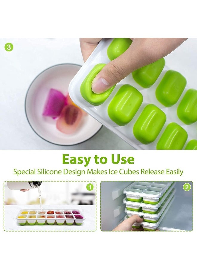 Biella 4-Pack Silicone Ice Cube Trays With Non-Spill Lids  - Image 3