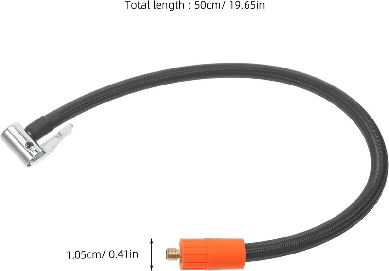 Homoyoyo 8v1 Threaded Air Pump Inflator Extension Hose 19.7" Metal Tube Universal Compatibility Leakproof Design Hand Pump - Image 2