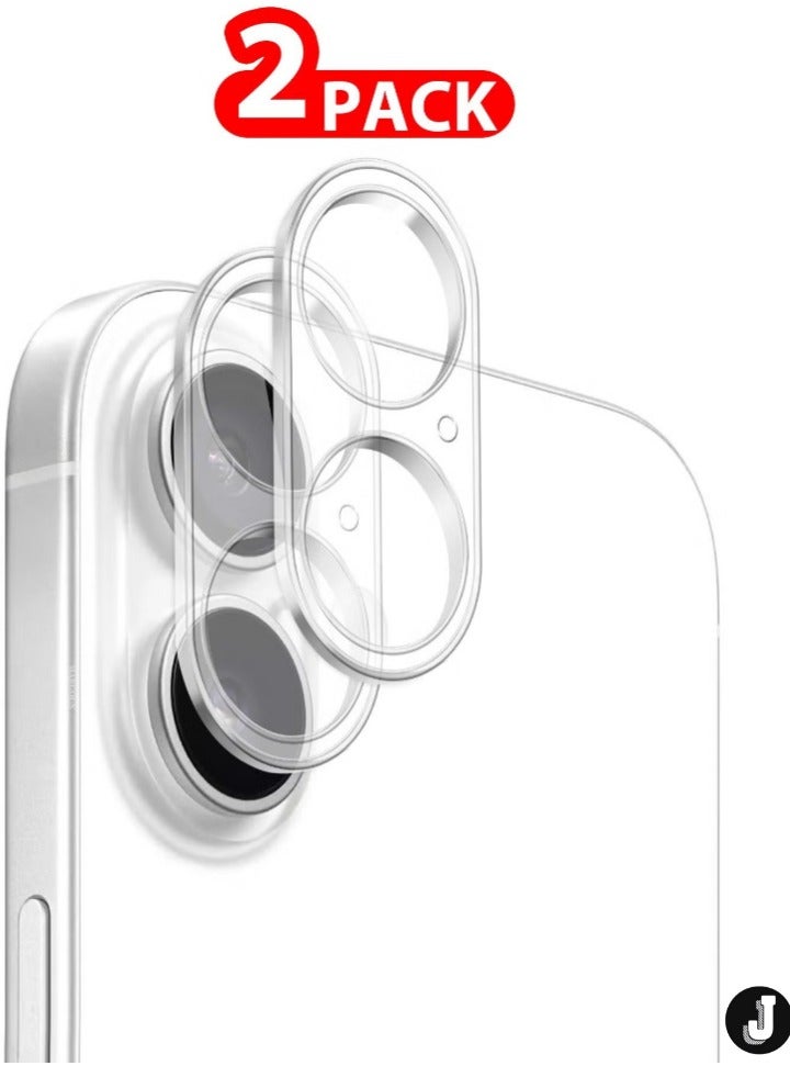 JAJEEK "New 2-Pack iPhone 16 Plus Camera Lens Protector – Ultra HD Tempered Glass, 9H Hardness, Anti-Scratch, Case-Friendly, Easy Installation Clear Lens Covers" - Image 1