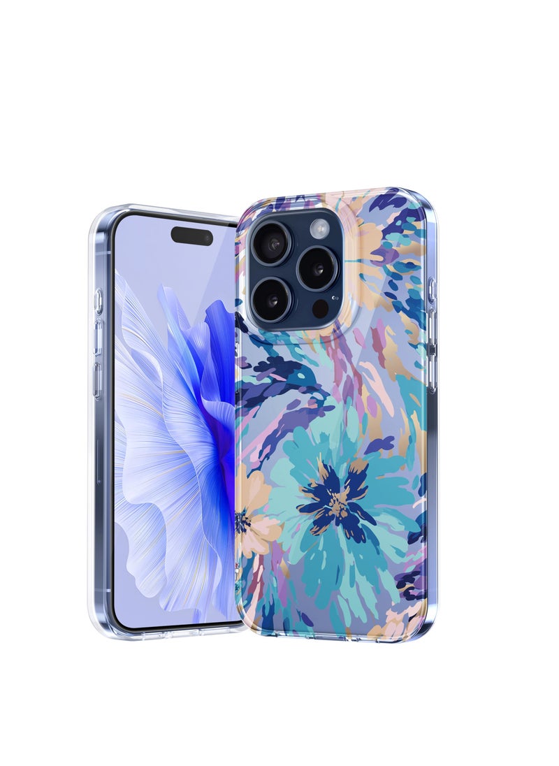 SYOSI Case for iPhone 15 Pro Max, Hard PC + TPU Shockproof Protective, Flower Clear Fashionable Patterns, for Girls Women  - Image 1