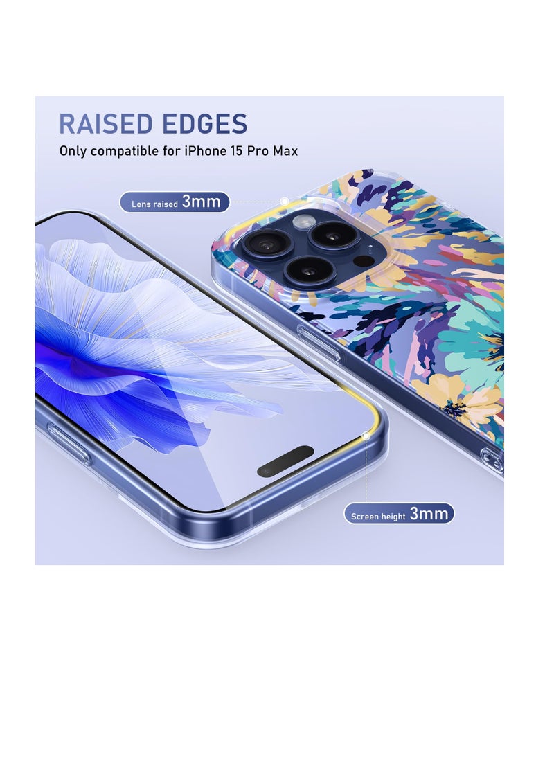 SYOSI Case for iPhone 15 Pro Max, Hard PC + TPU Shockproof Protective, Flower Clear Fashionable Patterns, for Girls Women  - Image 5