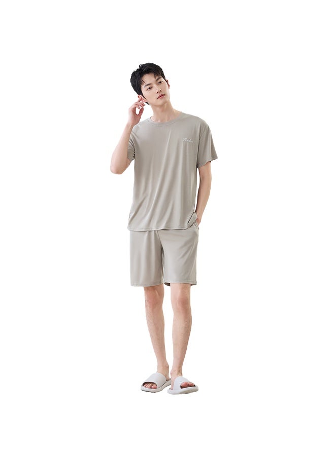 Your Sun Cool And Comfortable Modal Men's Pajamas Set For Summer With Short Sleeve Top And Shorts Loose Home Wear Suit - Image 4