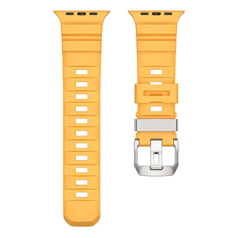 سوار ساعة ذكية باللون أسود قابل للتعديل سوار رياضي من السيليكون متوافق مع Apple Watch 42/44/45/49mm بملاءمة قابلة للتعديل وحزام بديل - Image 1