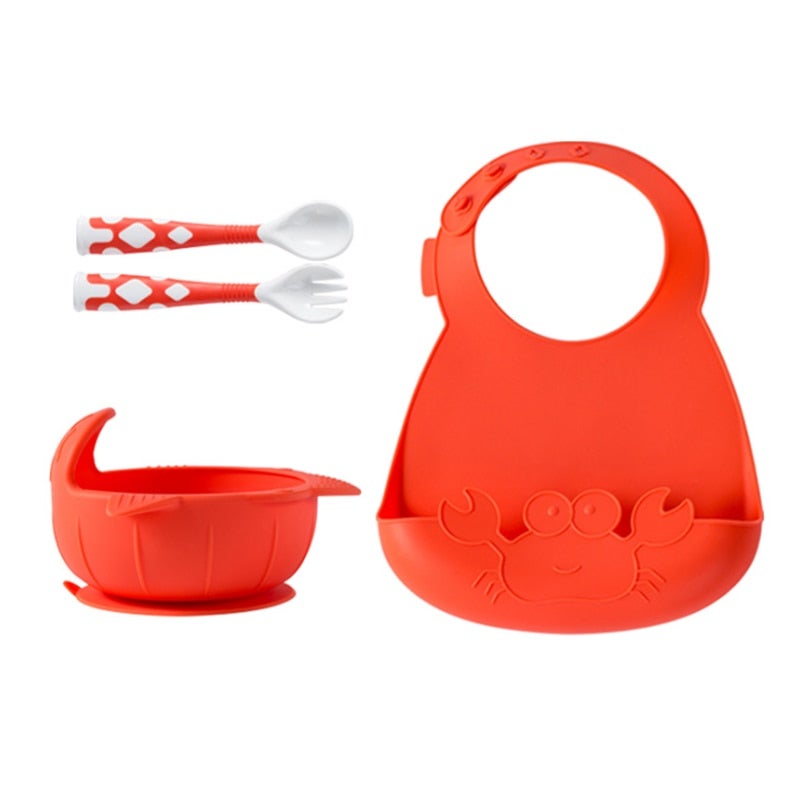 3-Piece Children's Silicone Non Slip Plates Tableware Set