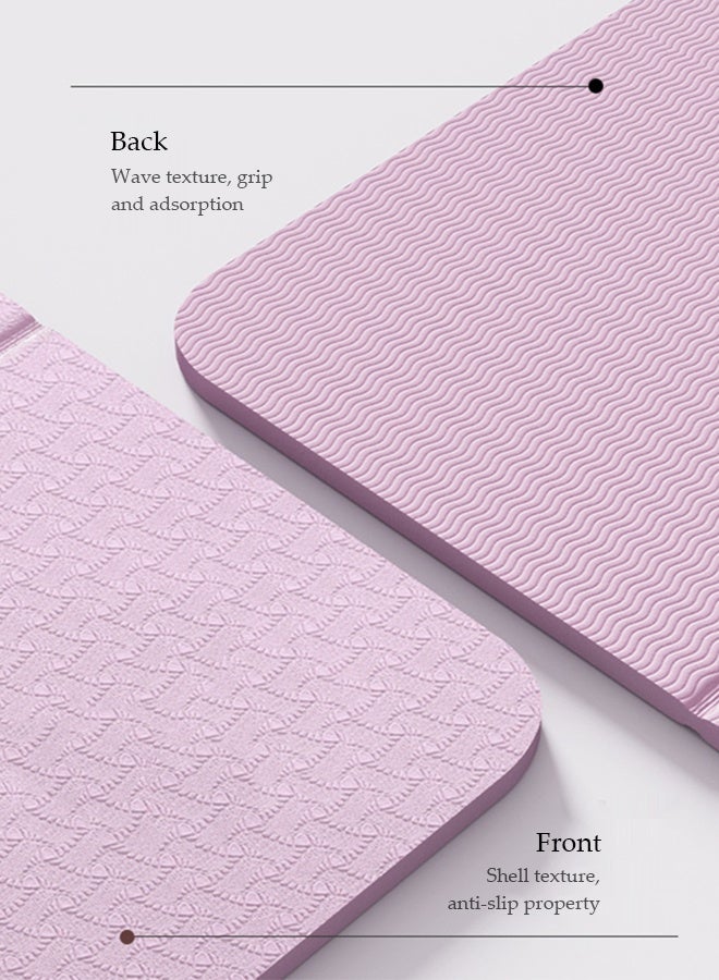 DUNISO Portable Foldable Yoga Mat，Thickened Fitness Mat，Non-Slip Eco-Friendly TPE Yoga Mat，Suitable for Yoga, Pilates and Travel Fitness，183*61*0.6cm，Purple - Image 5