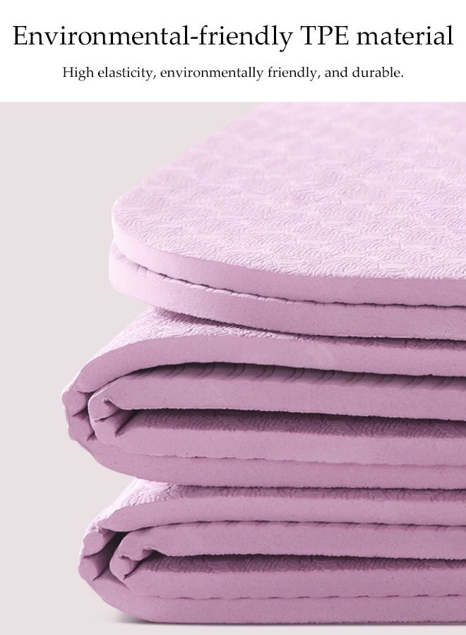 DUNISO Portable Foldable Yoga Mat，Thickened Fitness Mat，Non-Slip Eco-Friendly TPE Yoga Mat，Suitable for Yoga, Pilates and Travel Fitness，183*61*0.6cm，Purple - Image 3