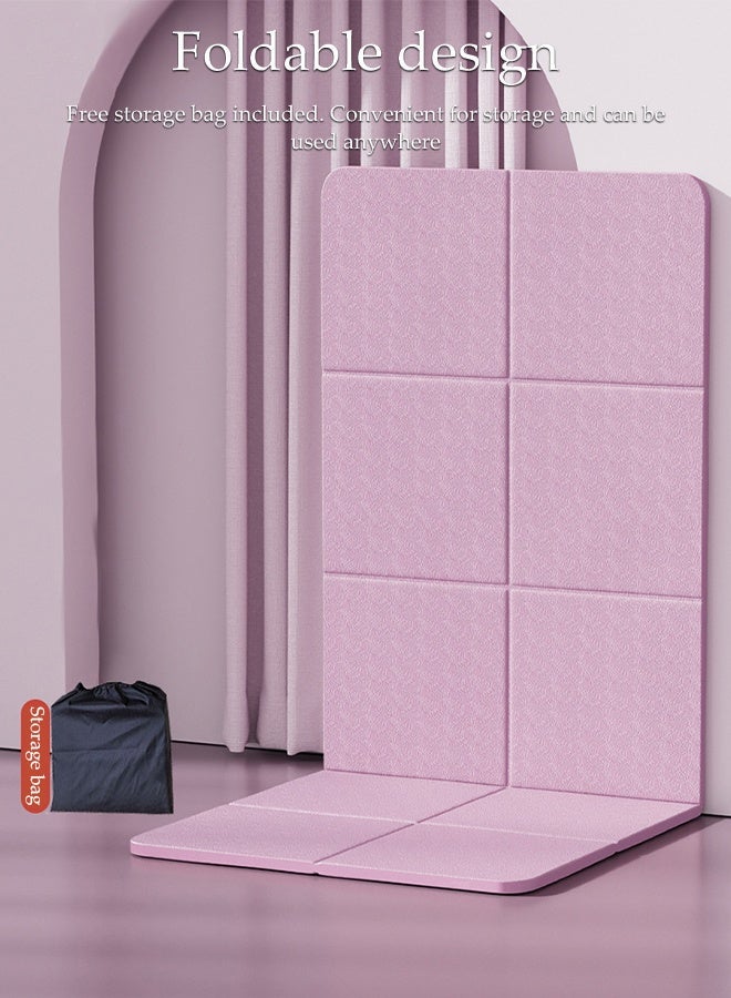 DUNISO Portable Foldable Yoga Mat，Thickened Fitness Mat，Non-Slip Eco-Friendly TPE Yoga Mat，Suitable for Yoga, Pilates and Travel Fitness，183*61*0.6cm，Purple - Image 4