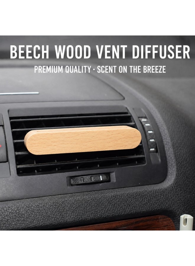 Wooden Car Vent Diffuser Clip Air Freshener Holder with Replacement Sticks - Image 1
