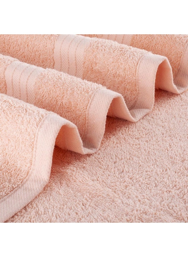 Amber Home Bath Towel Set (4 Pack, 70 X 140 cm) - 600 GSM 100% Combed Cotton Quick Drying Highly Absorbent Thick Bathroom Towels - Soft Hotel Quality for Bath and Spa, Peach - Image 2