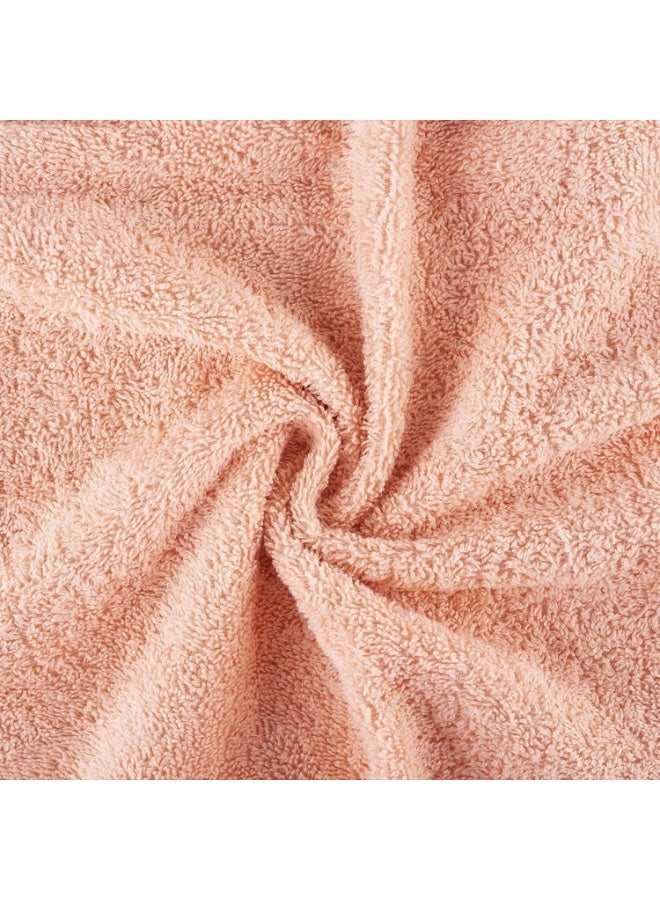 Amber Home Bath Towel Set (4 Pack, 70 X 140 cm) - 600 GSM 100% Combed Cotton Quick Drying Highly Absorbent Thick Bathroom Towels - Soft Hotel Quality for Bath and Spa, Peach - Image 3