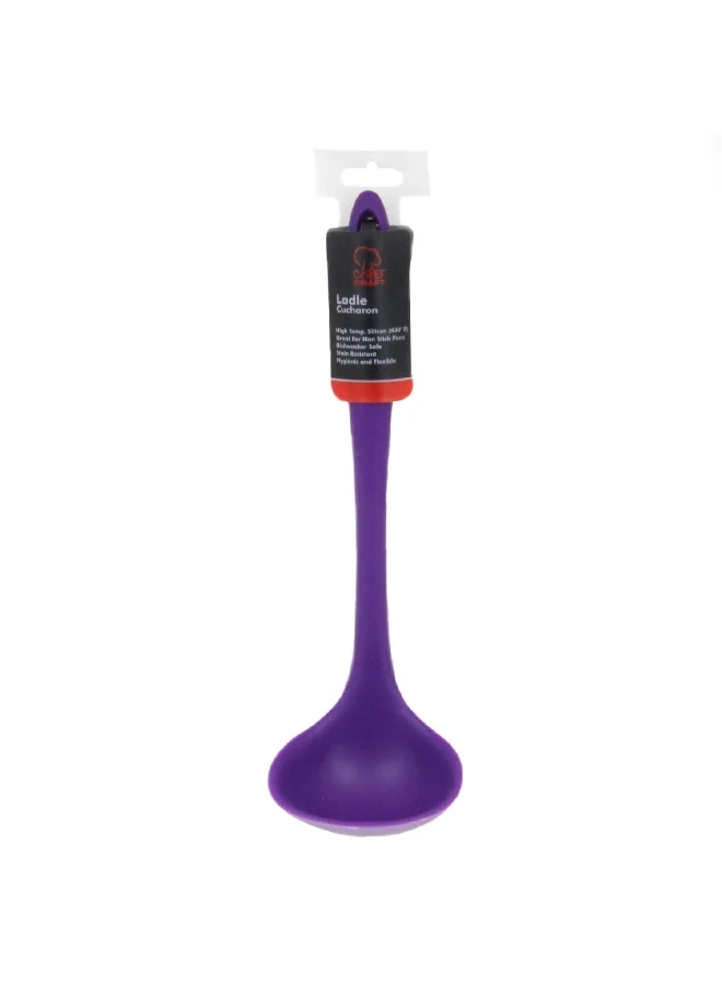 Chef Craft Premium Dishwasher Safe Silicone Cooking Ladle Purple 11.25inch 13560