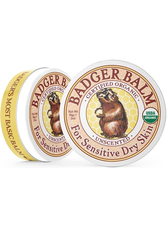Badger Unscented Balm for Sensitive Dry Skin 56g - Image 3