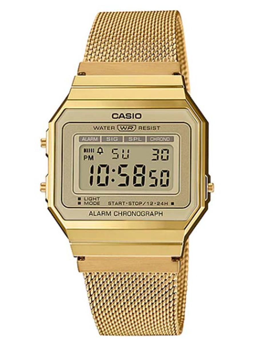 Unisex Vintage Collection Digital Wrist Watch A700WMG-9ADF Gold