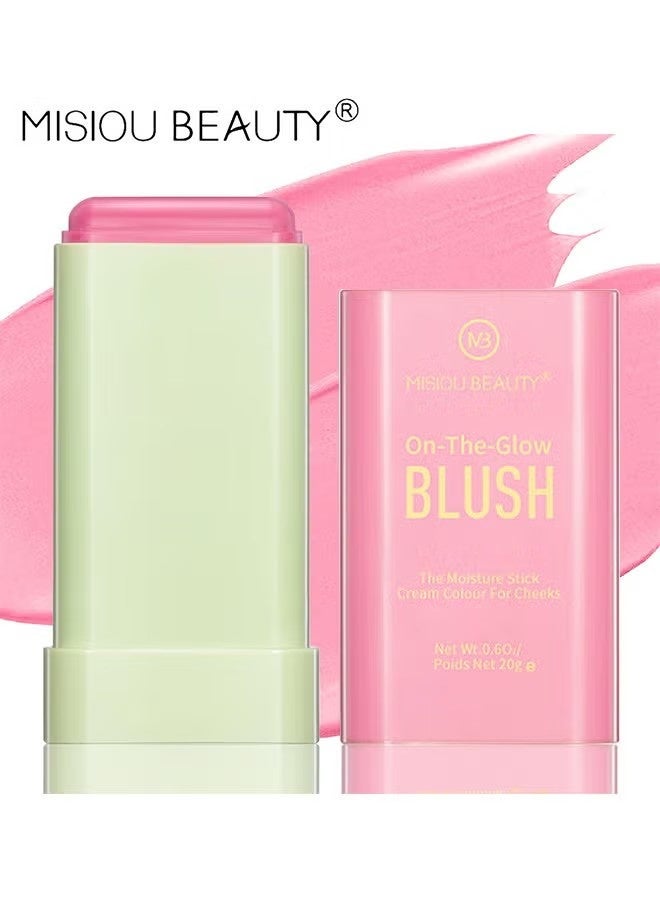 Misiou Beauty On The Glow Blush, The Moisture Stick Cream Colour For Cheeks, Highlighting ​Color Silky Powder Blusher Stick Natural Glow Silly Blusher Light And Soft Feeling The Apply On Your Face - Image 1