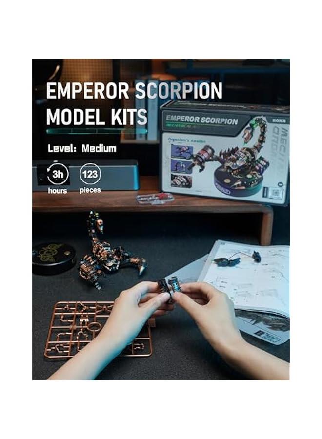 3D Metal Model Kits Puzzle for Adults Kids, Steampunk Electric Mechanical Toy, Assembly DIY Gift Plastic Craft Hobby for Men, Women (Emperor Scorpion) - Image 3