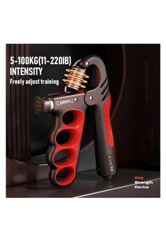 Cool Baby Style Grip Strength Trainer, Adjustable Resistance 5-100 Kg Grip Strengthener, Non-Slip Counting Hand Gripper For Muscle Building And Hand Recovery Red  - Image 3