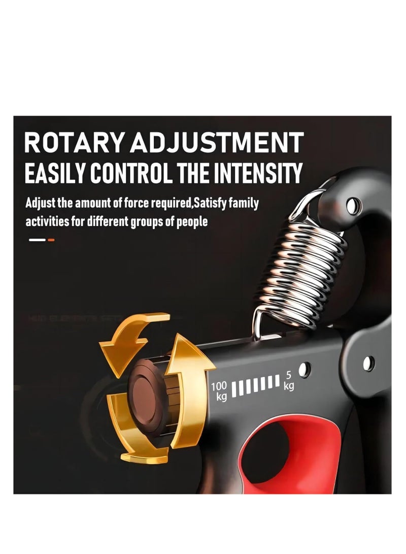 Cool Baby Style Grip Strength Trainer, Adjustable Resistance 5-100 Kg Grip Strengthener, Non-Slip Counting Hand Gripper For Muscle Building And Hand Recovery Red - Image 5