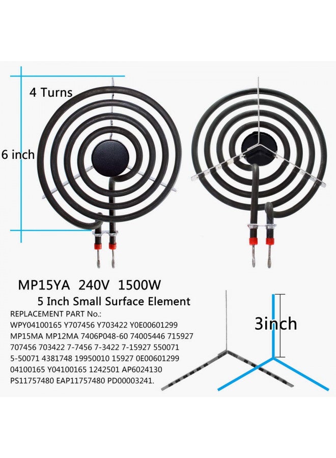Ansoon MP22YA Electric Range Burner Coil Element Unit Set (2 pcs MP15YA 6" and 2 pcs MP21YA 8") with 4 Pack 330031 Surface Element Receptacle Kit Replacement Compatible for Whirlpool Ranges/Stoves - Image 4