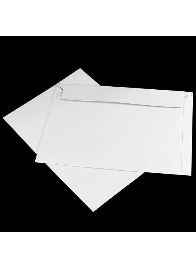 HAKZEON 100 Pack 12.7 x 9 Inches Stay Flat Mailers, White Cardboard Envelopes Long Side Opening Self Seal Paper Mailers for Documents, Photos, Letters, CDs - Image 4