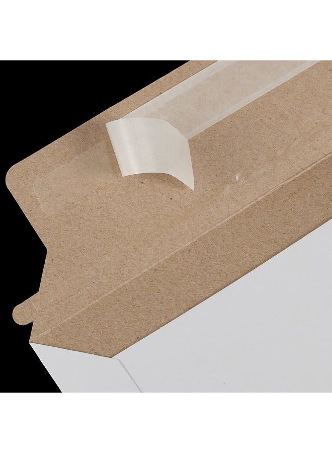 HAKZEON 100 Pack 12.7 x 9 Inches Stay Flat Mailers, White Cardboard Envelopes Long Side Opening Self Seal Paper Mailers for Documents, Photos, Letters, CDs - Image 3