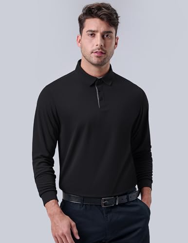 Liberty Pro 3 Pack: Dry Fit Long Sleeve Polo Shirts for Men, Athletic Collared Golf T-Shirts Performance Tops (Set 2, Large) - Image 4