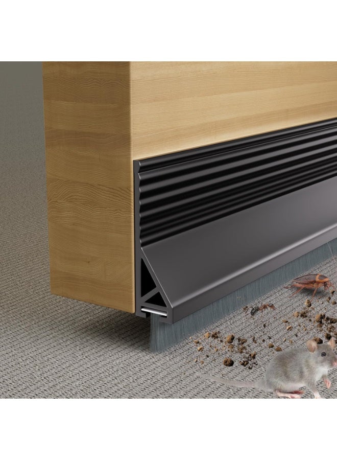 JOGAMS Under Door Draft Stopper for Bottom of Door with Brush Door Sweeps for Exterior Interior Doors Under Door Gap Filler Sound Blocker for Door Bottom Seal - Image 1