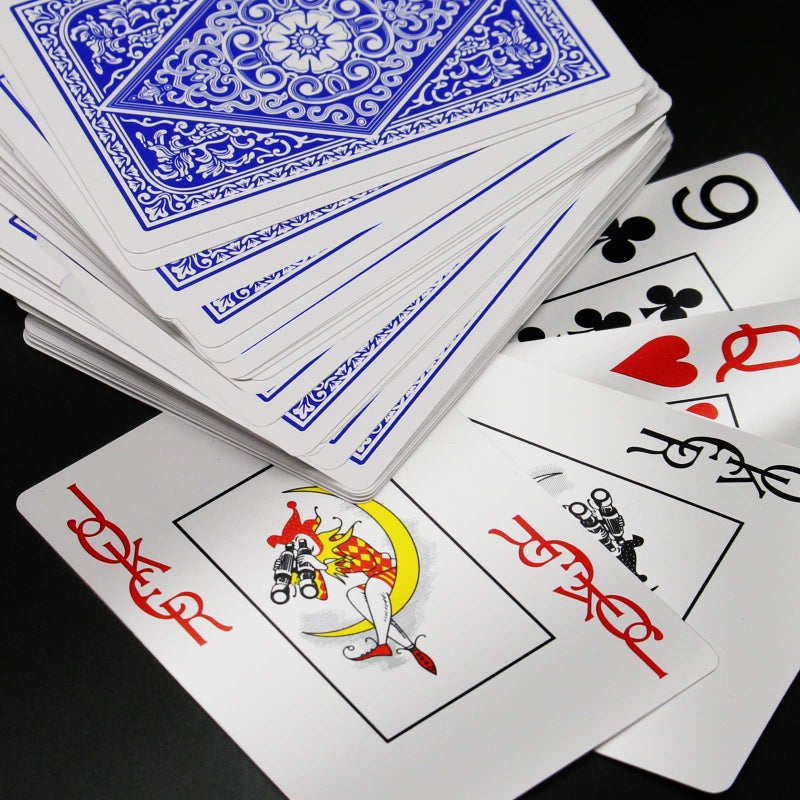 INTEGEAR Playing Cards 2 Decks Waterproof Plastic Poker Cards for Texas Holdem Poker Go Fish and More Card Games, Jumbo Index 2.5" x 3.5" - Image 5