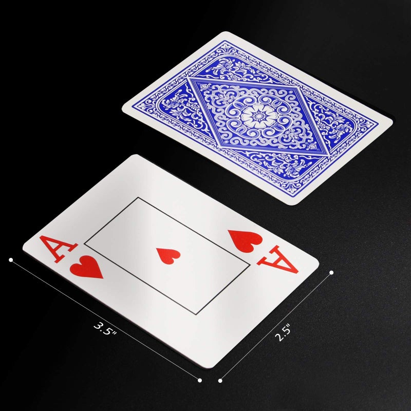INTEGEAR Playing Cards 2 Decks Waterproof Plastic Poker Cards for Texas Holdem Poker Go Fish and More Card Games, Jumbo Index 2.5" x 3.5" - Image 4