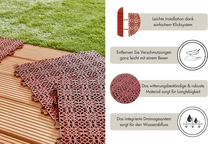 ANDIAMO 202402 Kunststofffliese Bodenfliese 38 x 38 CM Set of 7 Tiles - 1 M ², terracotta - Image 4