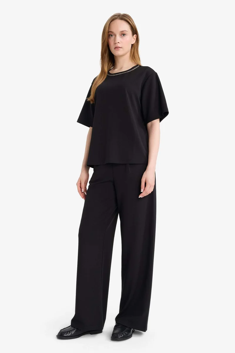 ديفاكتو Straight Wide Leg Trousers