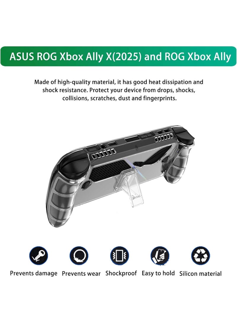 TPU Protective Case With Bracket For ROG XBOX Ally/ROG XBOX Ally X Game Console Anti-Drop Non-Slip Skin Cover Gaming Accessories (Transparent) - Image 2
