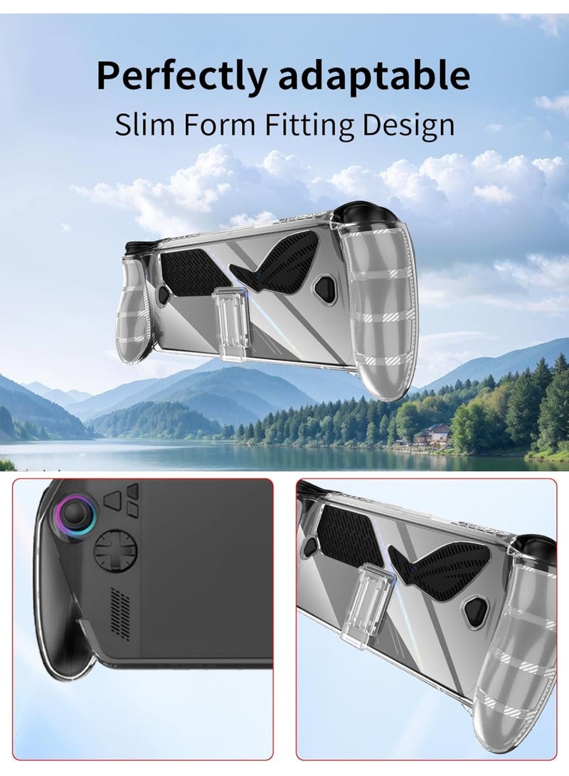 TPU Protective Case With Bracket For ROG XBOX Ally/ROG XBOX Ally X Game Console Anti-Drop Non-Slip Skin Cover Gaming Accessories (Transparent) - Image 4