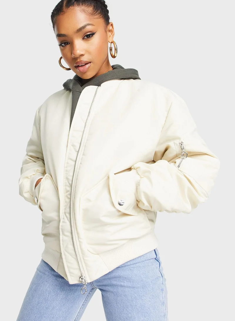 Miss Selfridge Zip Detail Bomber Jacket