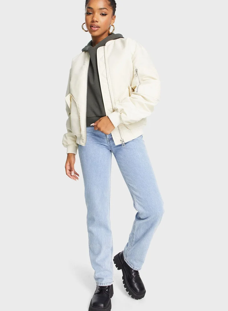 Miss Selfridge Zip Detail Bomber Jacket