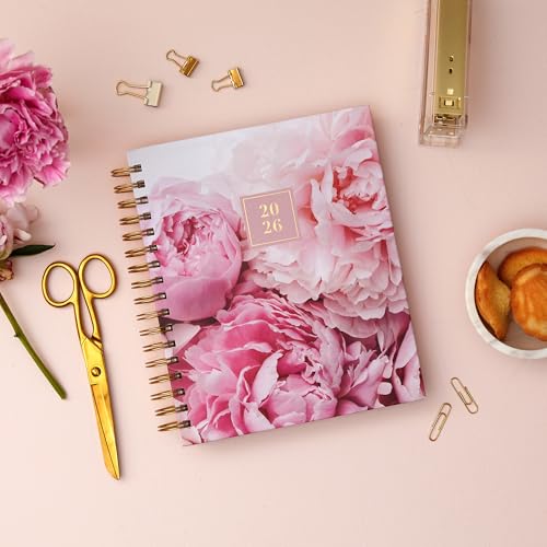 Blue Sky Rachel Parcell 2026 Daily and Monthly Planner Calendar January 2026 December 2026 7 x 9 Hard Cover Durable Twin Wire Binding Laminated Tabs Storage Pocket Stickers Peony - Image 3