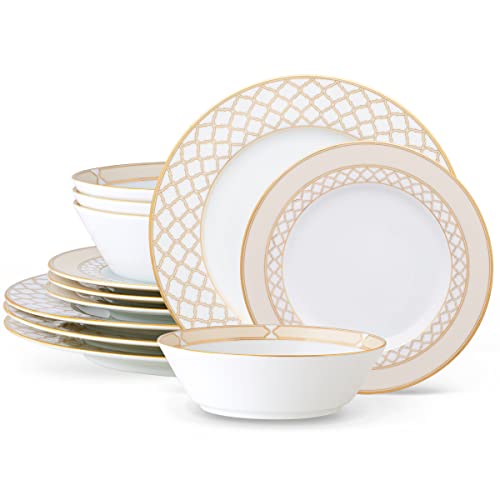 Noritake Eternal Palace Gold 12-Piece Dinnerware Set, Service for 4 - Image 1
