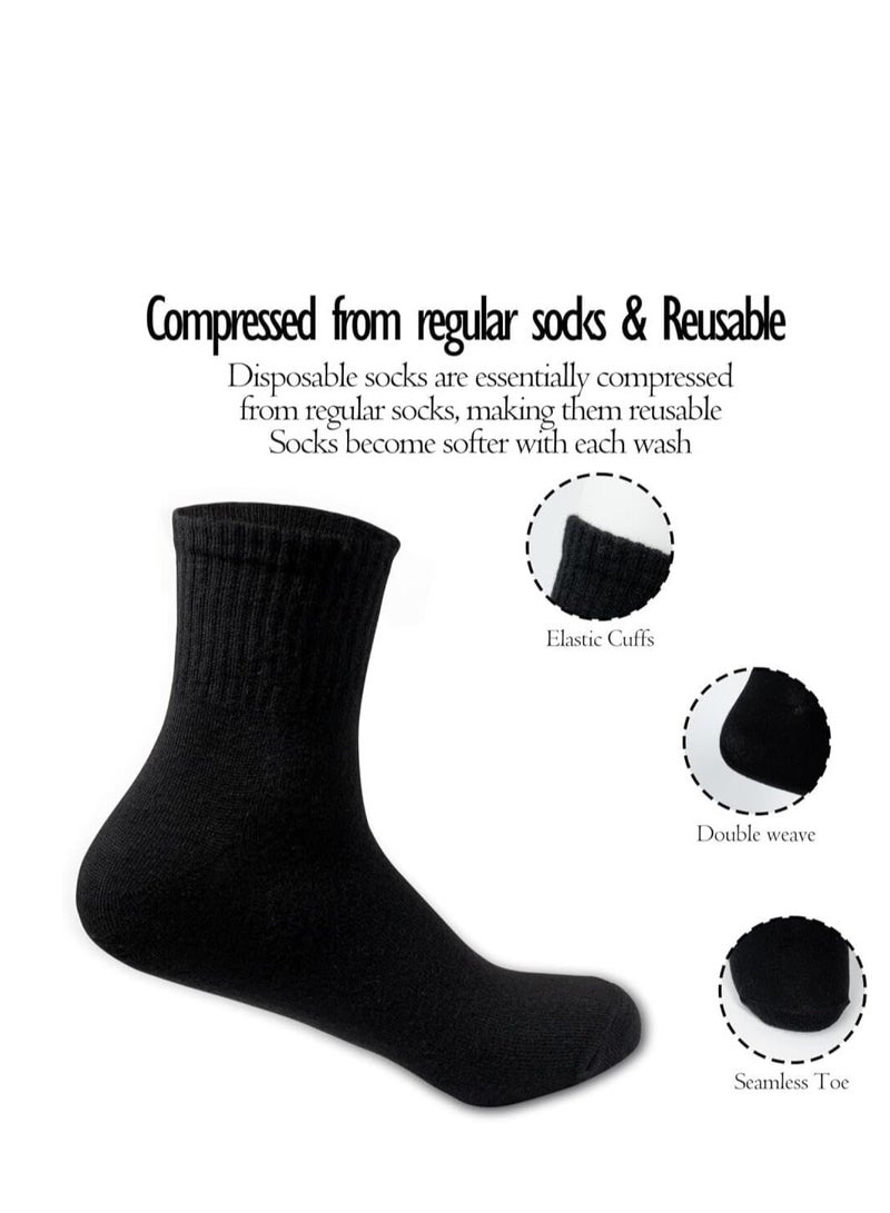 5 Pairs Disposable Socks, Wash-free Socks Travel Portable Socks for Men and Women,Travel Portable Replacement Elastic Stockings,Disposable Socks for Daily Use Business Travel-Black.  - Image 2