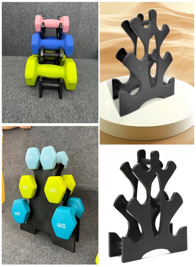SquEqu Neoprene Dumbbell Rack Hand Weights Bracket Display Storage Stand Organizer Lightweight Plastic Assemble 6 Position Holder for Hand Weight Dumbbells 1LB-32LB Gym Fitness - Image 5