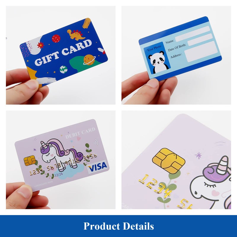 YTYOTO Fake Credit Cards for Kids, Play Credit Cards Pretend Debit Credit Cards for Girls and Boys, Driver's License, Membership Play Cards, Fake Toy Cards 12pcs - Image 3