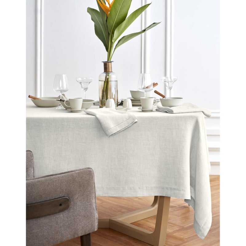 Solino Home Solino Home Linen Tablecloth 70 x 90 Inch  100 Pure Linen Light Flax Table Cloth for Rectangle Tables  Sonoma Machine Washable Fabric Tablecloth for Spring Summer 