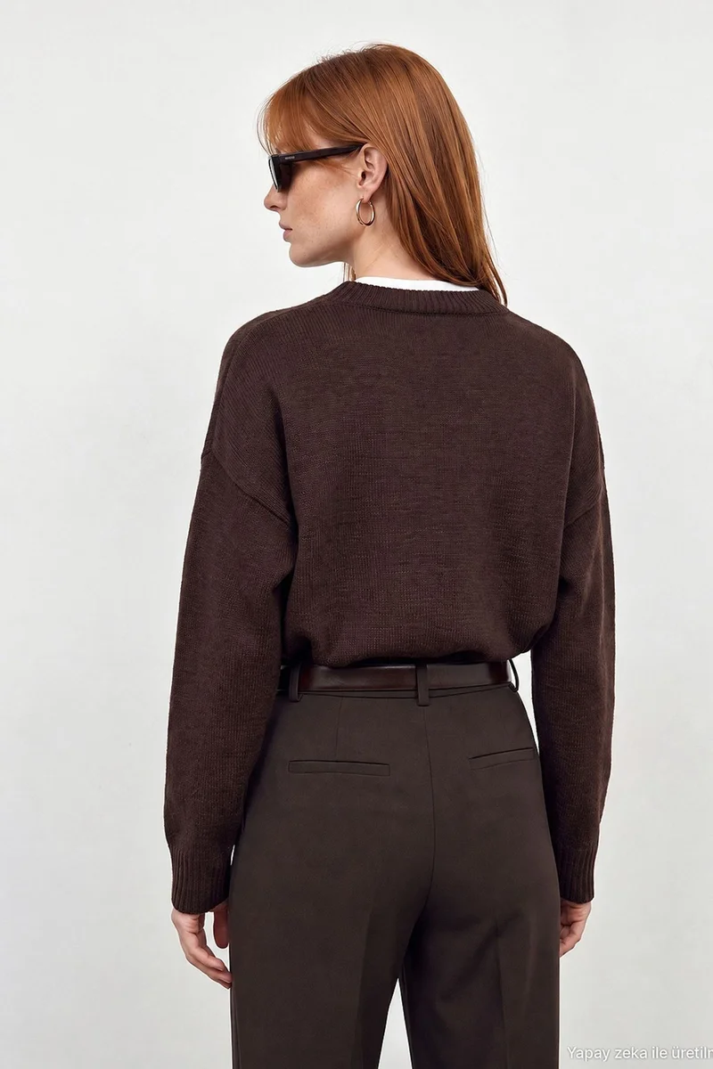 Dilvin Coffee Brown DILVIN Women's Knit Sweater for Women | Best Price UAE