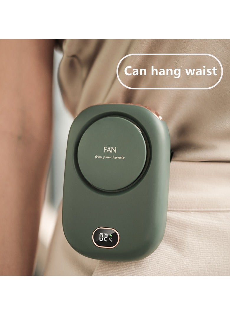 Aquaforest Portable Neck Hanging Fan With Silent Small Fan 2000mAh Power Display USB Interface Rechargeable, 3-speed Adjustment, Wide-angle Air Outlet, Can Be Hung On The Neck, Placed On The Desktop, And Hung On The Waist, Suitable For Family Travel, Commuting, Makeup, And Office Use - Image 4