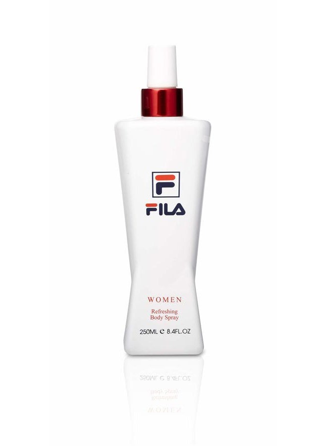 FILA FILA Refreshing Body Spray for Women - Aquatic, Energizing Designer Body Spray Fragrance - Notes Of Mandarin And Passion Fruit - Intense, Long Lasting Scent, Streamlined White Bottle - 8.4 Oz  - Image 1