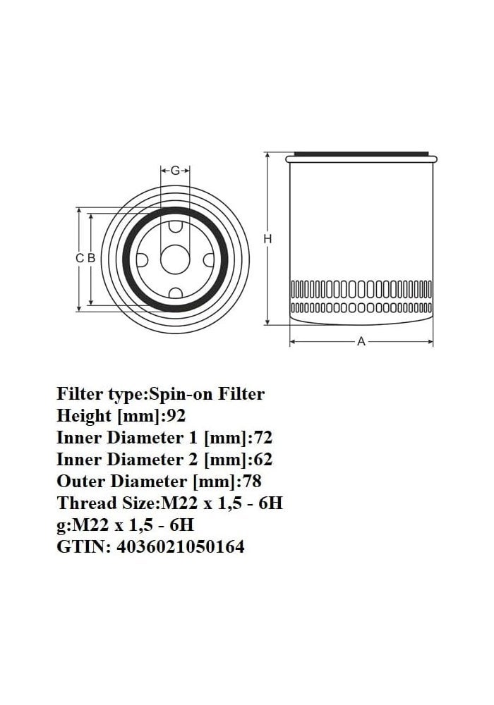 HTE H.T.E SCT Mannol Oil Filter SM 5016 - Image 3