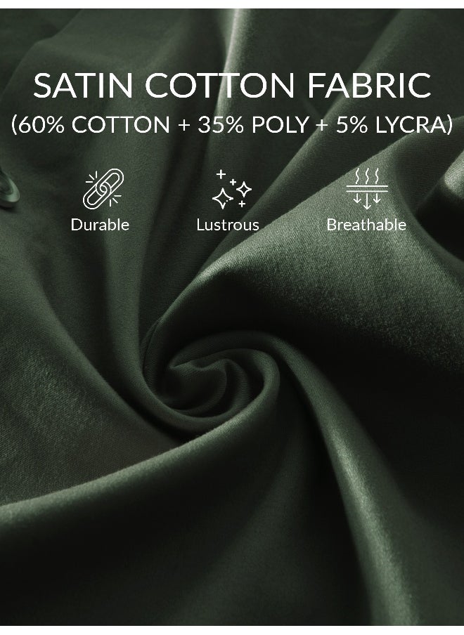 Beyoung Dark Green Satin Shirt  - Image 4