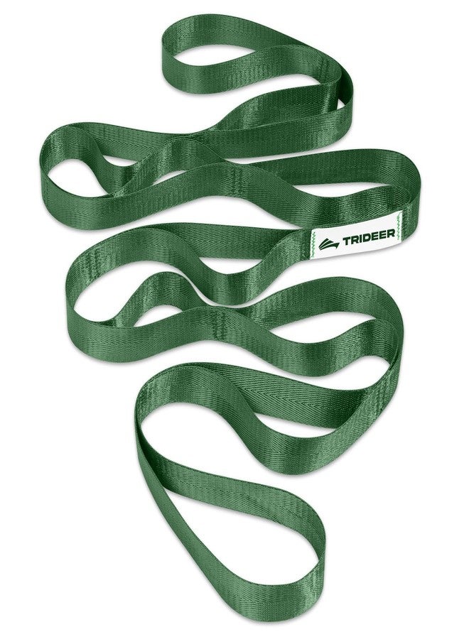 Trideer Stretching Strap Yoga Strap Physical Therapy for Home Workout, Exercise, Pilates and Gymnastics, 10 Loops Non-Elastic Stretch Bands with Aesthetic Packaging for Women & Men (Green) - Image 1