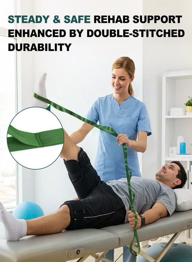 Trideer Stretching Strap Yoga Strap Physical Therapy for Home Workout, Exercise, Pilates and Gymnastics, 10 Loops Non-Elastic Stretch Bands with Aesthetic Packaging for Women & Men (Green) - Image 5