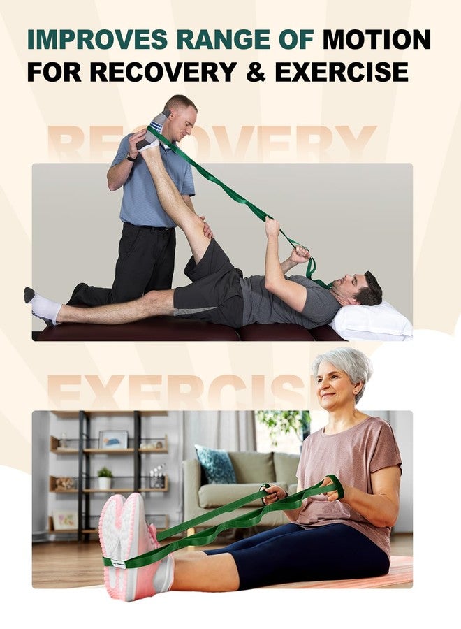 Trideer Stretching Strap Yoga Strap Physical Therapy for Home Workout, Exercise, Pilates and Gymnastics, 10 Loops Non-Elastic Stretch Bands with Aesthetic Packaging for Women & Men (Green) - Image 2