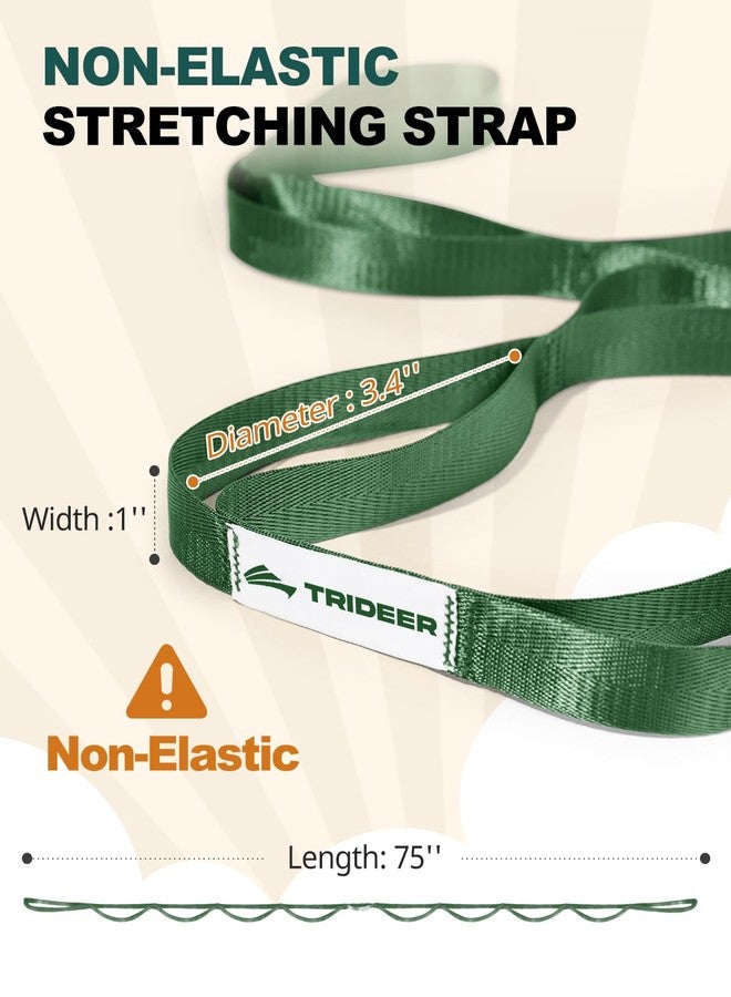 Trideer Stretching Strap Yoga Strap Physical Therapy for Home Workout, Exercise, Pilates and Gymnastics, 10 Loops Non-Elastic Stretch Bands with Aesthetic Packaging for Women & Men (Green) - Image 3