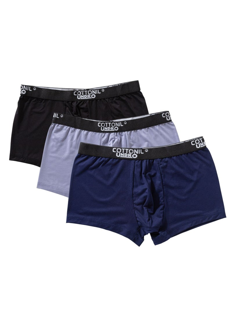 COTTONIL Pack of 3 Plain Color Microfiber Undro Boxer for Men  - Image 1